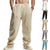 preiswerte Klassiker-Herren Leinenhosen Hose Sommerhose Strandhose Kordelzug Elastischer Bund Gerader Schnitt Einfach Komfort Atmungsaktiv Volle Länge Lässig Täglich Ferien Mode Klassicher Stil Schwarz Weiß