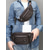 abordables Sacs pour homme-Sac banane vintage en cuir pour homme - Sac de poitrine à bandoulière avec plusieurs poches zippées, bandoulière réglable, sac de voyage élégant et sac de taille quotidien noir marron
