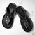 abordables Sandalias de Vacaciones-Chanclas contemporáneas de piel sintética color tostado para hombre con doble corte y correas ajustables: calzado versátil para la comodidad diaria.