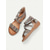 abordables Sandales Gladiateur-Sandales plates bohèmes à lanières pour femmes – Sandales gladiateur à imprimé ethnique avec boucle pour l'été, la plage et les tenues décontractées