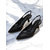 billiga Kattklackar-kvinnors svarta lackläder med spetsiga tå slingback klackar - eleganta kontors- och festskor med klack för kattungar