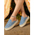 cheap Women&#039;s Slip-Ons &amp; Loafers-Women&#039;s Blue Lace Espadrille Mules – Floral Cutout Slip-On Platform Shoes for Summer, Casual Outings, and Beachwear