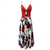 cheap White Graduation Dresses-Women's Midi Dress Graduation Dress Swing Dress Summer Dress Slip Dress Fashion Outdoor Holiday Date Regular Fit Leopard Flower Sleeveless Straps Black White Ivory Red Summer