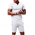 cheap Men's Basic Tees sets-Men's T-shirt Suits 2 Pieces Outfits Tee &amp; Shorts Short Sleeve V Neck Summer Plain Fashion Casual 2 Piece Vacation Daily Wear Going out Black White Orange Top Tee for Men