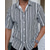 preiswerte Herrenhemd zum Knöpfen-Herren Hemd Sommerhemd Freizeithemd Strandhemd Knopfhemd Schwarz Kurzarm Streifen Hemdkragen Urlaub Hawaiianisch Bekleidung Polyester Mode Lässig Bequem