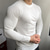 cheap Basic T shirts-Men&#039;s T Shirt Tee Tee Top Long Sleeve Shirt Long Sleeve Crew Neck Spring &amp;  Fall Plain Fashion Designer Basic Patchwork Vacation Street Going out Black White Cyan Top Tee for Men