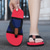 ieftine Sandale de vacanță-flip-flops pentru bărbați roșu aprins cu bretele din plasă - confort ușor pentru purtarea zilnică