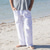abordables Vacances-Homme Pantalons en Lin Pantalons Pantalon décontracté Pantalon d'été Pantalons Amples Cordon de serrage Poche Avant Jambe Droite Uni Confort Respirant Longueur complète Plage Yoga Fête Mode Hawaïen