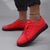 billiga Vardagssneakers-röda lädersneakers för män med elegant design - djärva casual streetwear för vardagskomfort