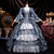 baratos Vestidos-Vintage Rococó Renascentista Maxi Vestidos Normal Julieta Princesa Noiva Pregueado Com Babados Princesa Decote Redondo Fantasia Mulheres Dia Das Bruxas Carnaval Baile de Máscaras Festa dia das Bruxas