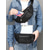 abordables Sacs pour homme-Sac banane vintage en cuir pour homme - Sac de poitrine à bandoulière avec plusieurs poches zippées, bandoulière réglable, sac de voyage élégant et sac de taille quotidien noir marron