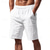 cheap Classic-Men&#039;s Shorts Linen Shorts Summer Shorts Beach Shorts Pocket Drawstring Elastic Waist Plain Comfort Breathable Short Vacation Holiday Beach Hawaiian Boho Black White
