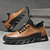cheap Men&#039;s Sneakers-Men&#039;s Rugged Outdoor Shoes in Tan &amp; Black, Durable Faux Leather Construction with Zigzag Sole for Enhanced Grip