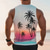 tanie Tank topy sportowe-Męskie Bezrękawnik Kamizelka Top Podkoszulki Bluzka na ramiączkach Bez rękawów Półgolf Lato Drzewo kokosowe Sport Moda Wygodny Nadruk Codzienny Plaża Siłownia Rumiany róż Top Tee dla mężczyzn