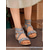 abordables Sandales Gladiateur-Sandales plates bohèmes à lanières pour femmes – Sandales gladiateur à imprimé ethnique avec boucle pour l'été, la plage et les tenues décontractées