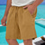 cheap Holiday-Men&#039;s Shorts Linen Shorts Summer Shorts Beach Shorts Pocket Drawstring Elastic Waist Plain Comfort Breathable Short Vacation Holiday Beach Hawaiian Boho Black Yellow