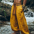 baratos Retrô-Homens Calças de linho de algodão Calça verão Calçolas Calças largas Bolsos Bloco de cor Conforto Respirável Diário Feriado Retro Vintage Estilo Chinês Amarelo