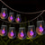 billige Landskapslys-4 stk led utendørs solcellelys terrasselys drevet liten hengende kule flammelampe hul hengende lampe tregren atmosfære led lampe gårdsplass hage hengelys