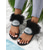 cheap Vacation Sandals-Women&#039;s Glamorous Black Sandals with Feather and Pearl Embellishments – Luxurious and Stylish Footwear for Pool Parties, Summer Soirées and Resort Getaways