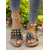 preiswerte Rutschsandalen-Schwarze Slide-Sandalen mit Nieten für Damen – trendige flache Schlupfsandalen mit goldenen Nieten für Sommer, Strand und Freizeitausflüge