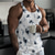 cheap Tank Tops-Men&#039;s Tank Top Vest Top Undershirt Sleeveless Shirt Sleeveless Crew Neck Summer Camo / Camouflage Fashion Designer Basic Vacation Street Going out Black Blue Top Tee for Men