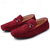 baratos Mocassins casuais-mocassins de camurça masculinos, bordô rico com fivela de bit clássica, sapatos casuais luxuosos e confortáveis