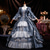 baratos Vestidos-Vintage Rococó Renascentista Maxi Vestidos Normal Julieta Princesa Noiva Pregueado Com Babados Princesa Decote Redondo Fantasia Mulheres Dia Das Bruxas Carnaval Baile de Máscaras Festa dia das Bruxas