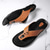abordables Sandalias de Vacaciones-Chanclas contemporáneas de piel sintética color tostado para hombre con doble corte y correas ajustables: calzado versátil para la comodidad diaria.