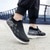 abordables Chaussures Décontractées Slip-On-Baskets à enfiler en tricot texturé pour hommes, coupe confortable avec semelle épaisse à la mode, chaussures streetwear décontractées