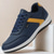 cheap Men&#039;s Sneakers-Men&#039;s Mustard Yellow &amp; Navy Blue Sporty Lace-Up Shoes, Sleek Comfort Design for Casual and Active Wear