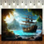 cheap Ocean Beach Tapestry-Landscape Ocean Pirate Boat Hanging Tapestry Wall Art Large Tapestry Mural Decor Photograph Backdrop Blanket Curtain Home Bedroom Living Room Decoration
