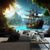 cheap Ocean Beach Tapestry-Landscape Ocean Pirate Boat Hanging Tapestry Wall Art Large Tapestry Mural Decor Photograph Backdrop Blanket Curtain Home Bedroom Living Room Decoration