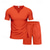 cheap Men's Basic Tees sets-Men's T-shirt Suits 2 Pieces Outfits Tee &amp; Shorts Short Sleeve V Neck Summer Plain Fashion Casual 2 Piece Vacation Daily Wear Going out Black White Orange Top Tee for Men