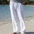 abordables Vacances-Homme Pantalons en Lin Pantalons Pantalon décontracté Pantalon d'été Pantalons Amples Cordon de serrage Poche Avant Jambe Droite Uni Confort Respirant Longueur complète Plage Yoga Fête Mode Hawaïen