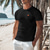 baratos camisetas básicas-Homens Camiseta T-shirt Manga Curta Gola Redonda Verão Côr Sólida Moda Designer Básico Bolsos Férias Rua Casual Preto Branco Cinzento Top Tee para Homens