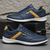 cheap Men&#039;s Sneakers-Men&#039;s Mustard Yellow &amp; Navy Blue Sporty Lace-Up Shoes, Sleek Comfort Design for Casual and Active Wear