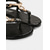 billige Flate sandaler-kvinners svarte rhinestone t-remsandaler – elegante flate sommersandaler for fritids-, strand- og ferieklær