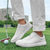 billige Herresko til golf-hvite og svarte ytelsesgolfsneakers for menn, slitesterk mikrofiberkonstruksjon, ideell for hverdagsgolfere