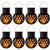 billige Landskapslys-4 stk led utendørs solcellelys terrasselys drevet liten hengende kule flammelampe hul hengende lampe tregren atmosfære led lampe gårdsplass hage hengelys
