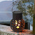 billige Landskapslys-4 stk led utendørs solcellelys terrasselys drevet liten hengende kule flammelampe hul hengende lampe tregren atmosfære led lampe gårdsplass hage hengelys