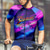 cheap Men's Jerseys-Men's Cycling Jersey Gradient Letter &amp; Number Short Sleeve Bike Tee Tshirt Jersey with 3 Rear Pockets Mountain Bike MTB Quick Dry Anatomic Design Wicking Breathable Sports Dark Purple Blue Purple