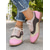 cheap Women's Oxfords-Colorful Pink and Beige Brogue Oxford Sneakers for Women, Casual Lace-Up Shoes with Perforated Detailing, Stylish and Comfortable for Everyday Wear