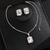 cheap Jewelry Sets-Bridal Jewelry Sets Two-piece Suit Imitation Diamond 1 Necklace Earrings Women&#039;s Classic Sweet Lovely Classic Love Precious Rectangle Jewelry Set For Wedding Gift Daily