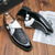 cheap Monk Shoes-Men's Dress Shoes - Black and White Two-Tone Shoes with Glitter Detailing for Dance Parties and Special Occasions