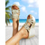 economico Sandali con zeppa-sandali con zeppa in strass dorati boho da donna: tacchi a spillo scintillanti per le vacanze al mare, le feste estive e l'abbigliamento da resort