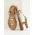 cheap Vacation Sandals-Women&#039;s Tan Gladiator Flat Sandals with Gold Circle Accents and Rhinestone Detailing, Bohemian Style, Perfect for Casual Summer Outings and Beachwear