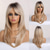 cheap Synthetic Trendy Wigs-20 Inches Long Straight Blonde Layered Synthetic Hair Wigs for Women with Dark Roots for Daily Party Use