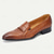abordables Mocasines de cuero de primera calidad-Mocasines marrones de piel grabada con flecos para hombre: zapatos de fiesta de piel de vacuno de primera calidad para banquetes y fiestas.