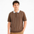 cheap Men&#039;s Elite Polo-Men&#039;s Polo Knit Polo Sweater Formal Work Turndown Short Sleeve Striped Vertical Stripes Stripe-Trim Stripe Spring Black White Brown Army Green Polo