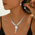 cheap Jewelry Sets-Bridal Jewelry Sets Two-piece Suit Imitation Diamond 1 Necklace Earrings Women&#039;s Classic Sweet Lovely Classic Love Precious Round Jewelry Set For Wedding Gift Daily